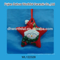 Ceramic star christmas hanging ornaments with snowman design